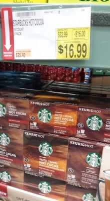 starbucks hot cocoa kcup deal