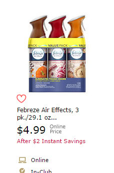 febreze mark down at bjs wholesale club