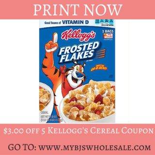 hot $3 off 5 kelloggs coupon cereal coupon back
