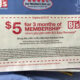$5 membership for three months at BJs