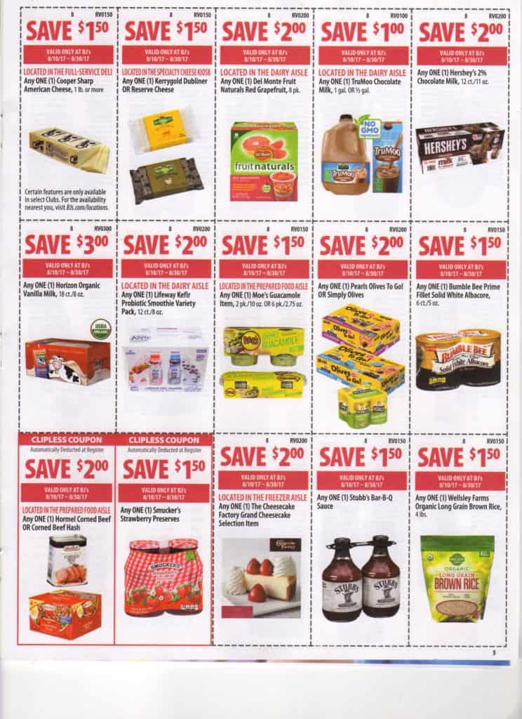 BJs front of club coupons and scan
