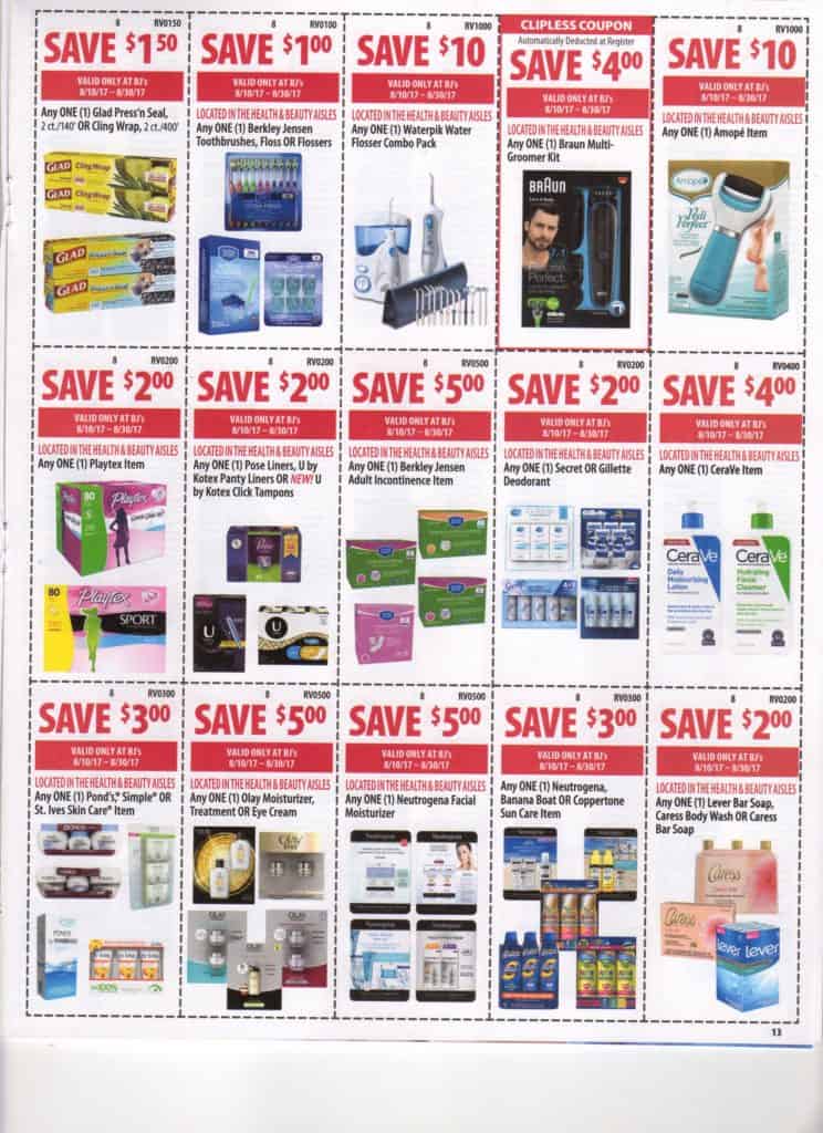 BJs front of club coupons and scan
