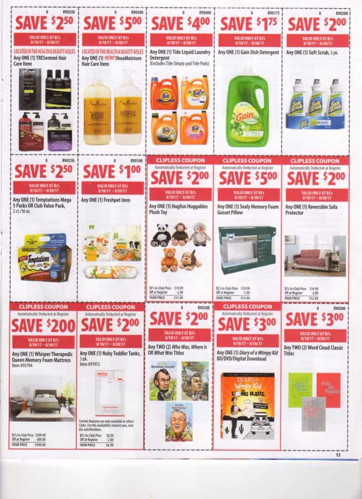 BJs front of club coupons and scan