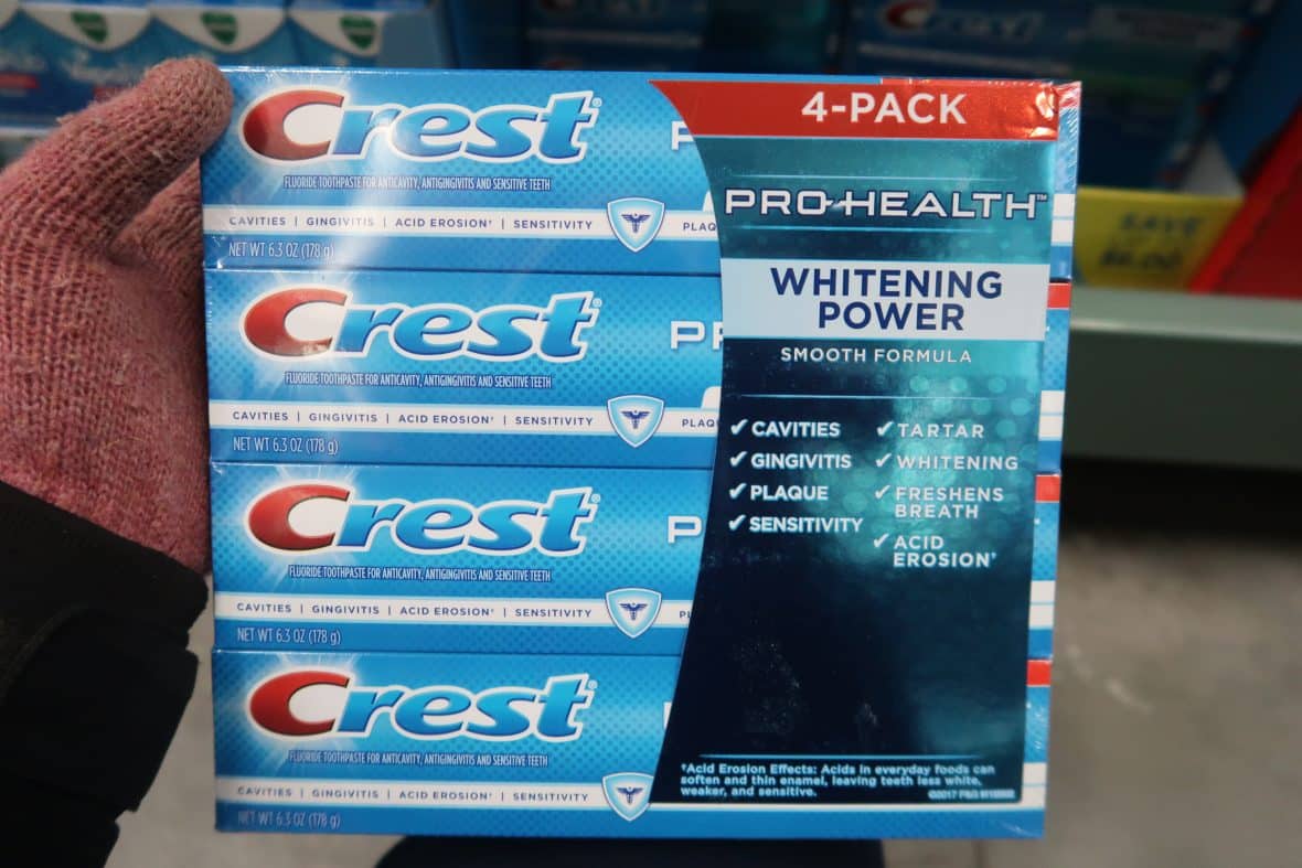 crest toothpaste at BJs