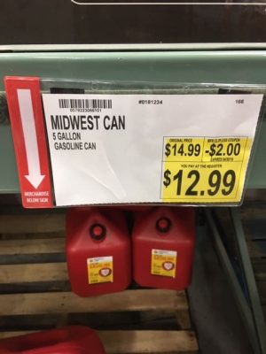 5 gallon gas can at Bjs club