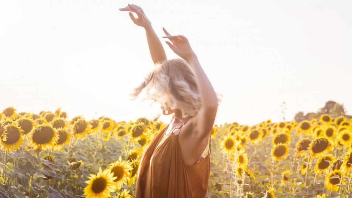 saving moeny in a sunflower field