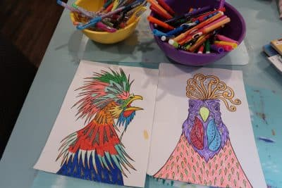 chicken coloring with cheap markers