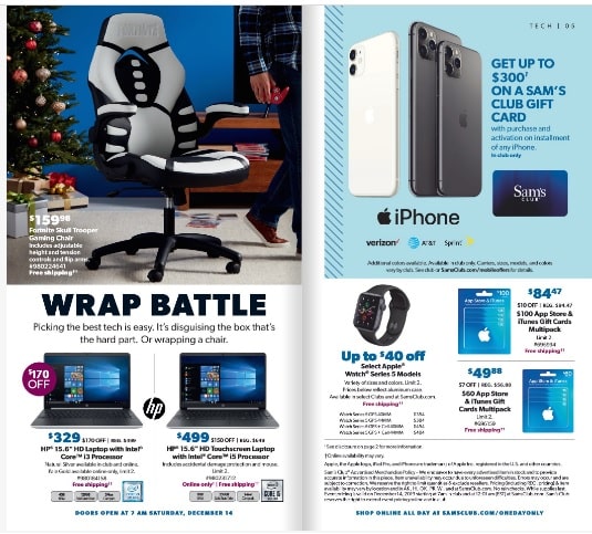 sams club one day sale december