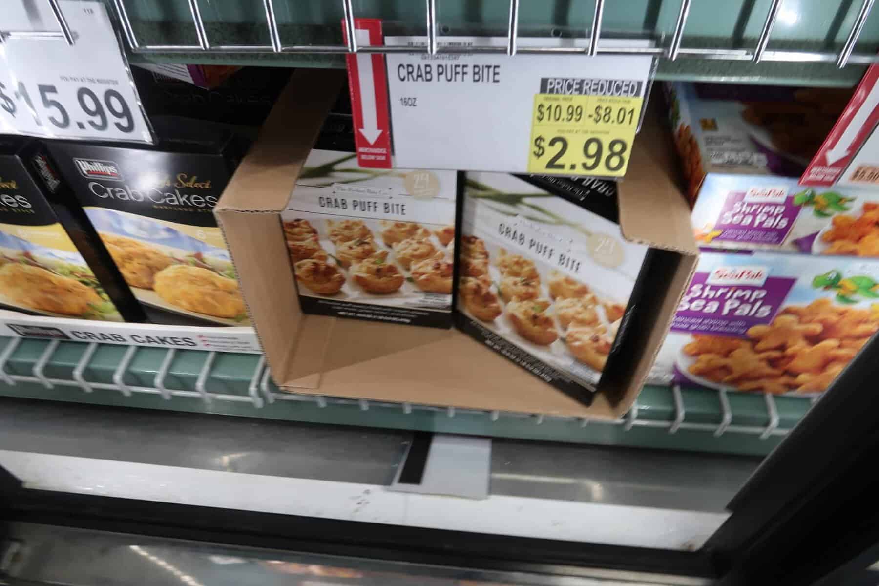 clearance at BJs for crab puff bite