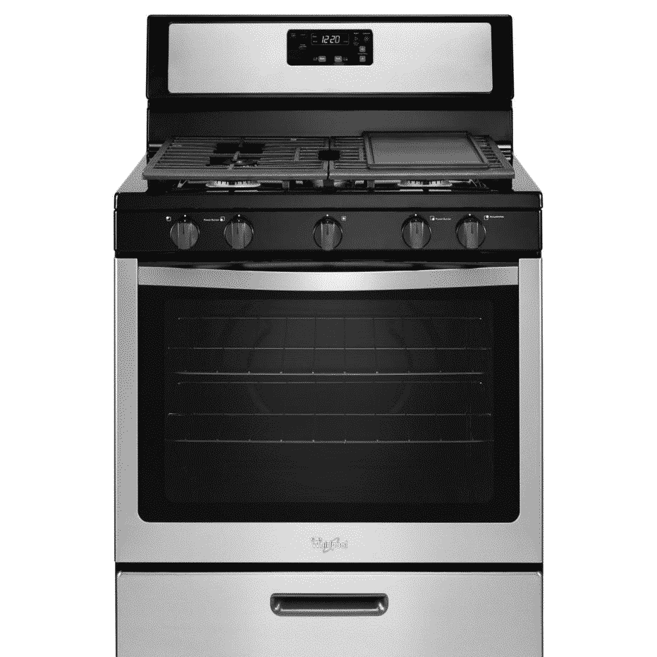 whirlpool 5 burner gas range