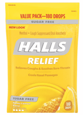 Halls Sugar-Free Honey Lemon Cough Drops