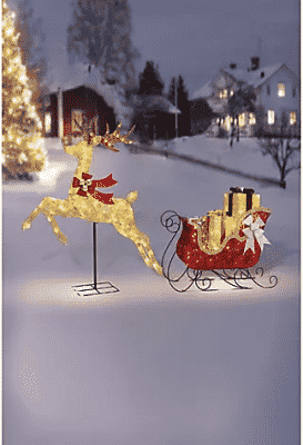 LED Reindeer and Sculpture Set