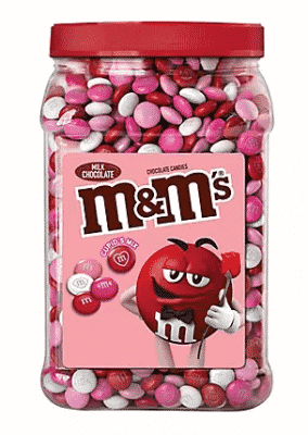 m&ms valentines day candy jar