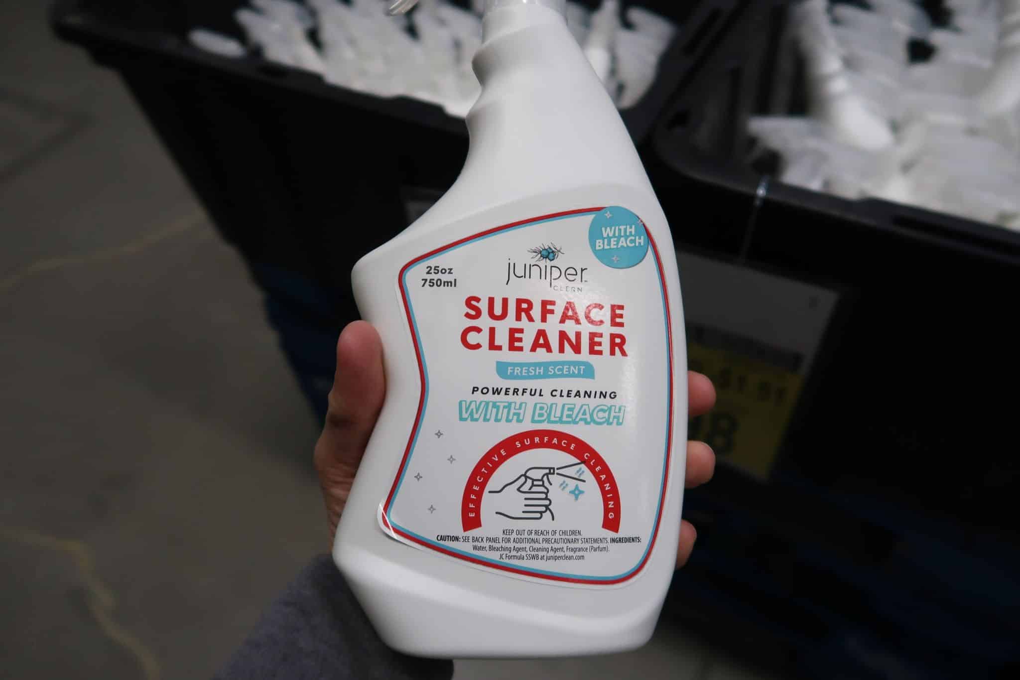 sanitizers and cleaning spray