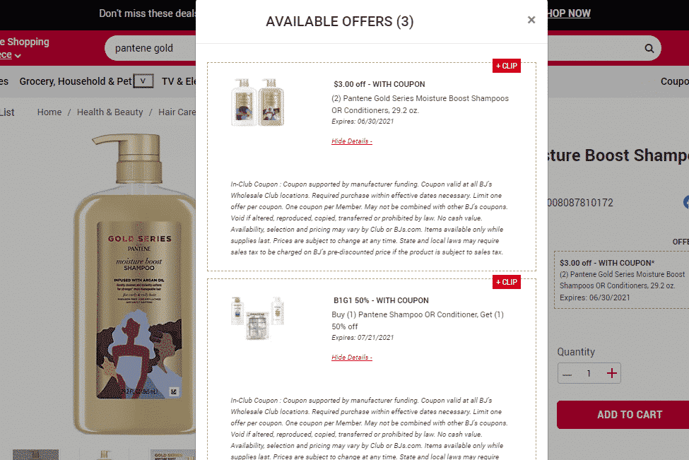 pantene gold coupon deal