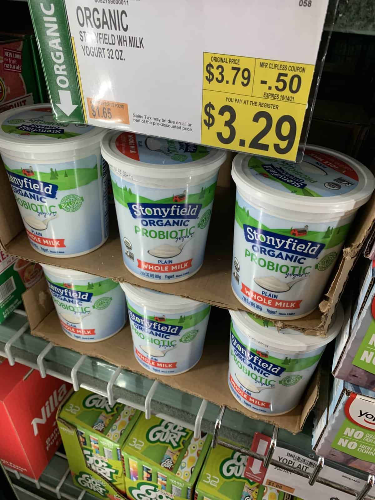 stonyfield probiotic yogurt