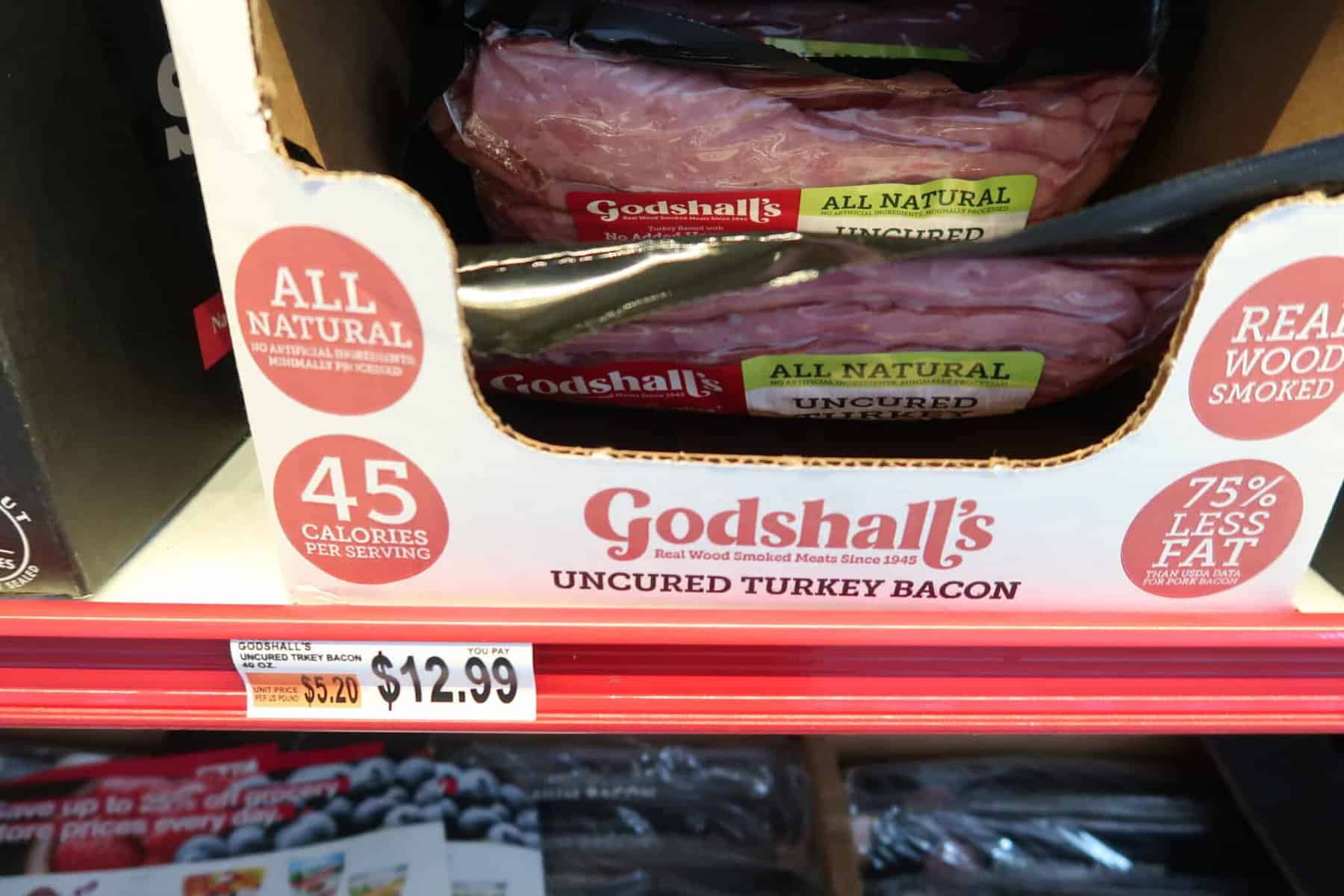 Godshalls Uncured Turkey Bacon $12.99 | MyBJsWholesale