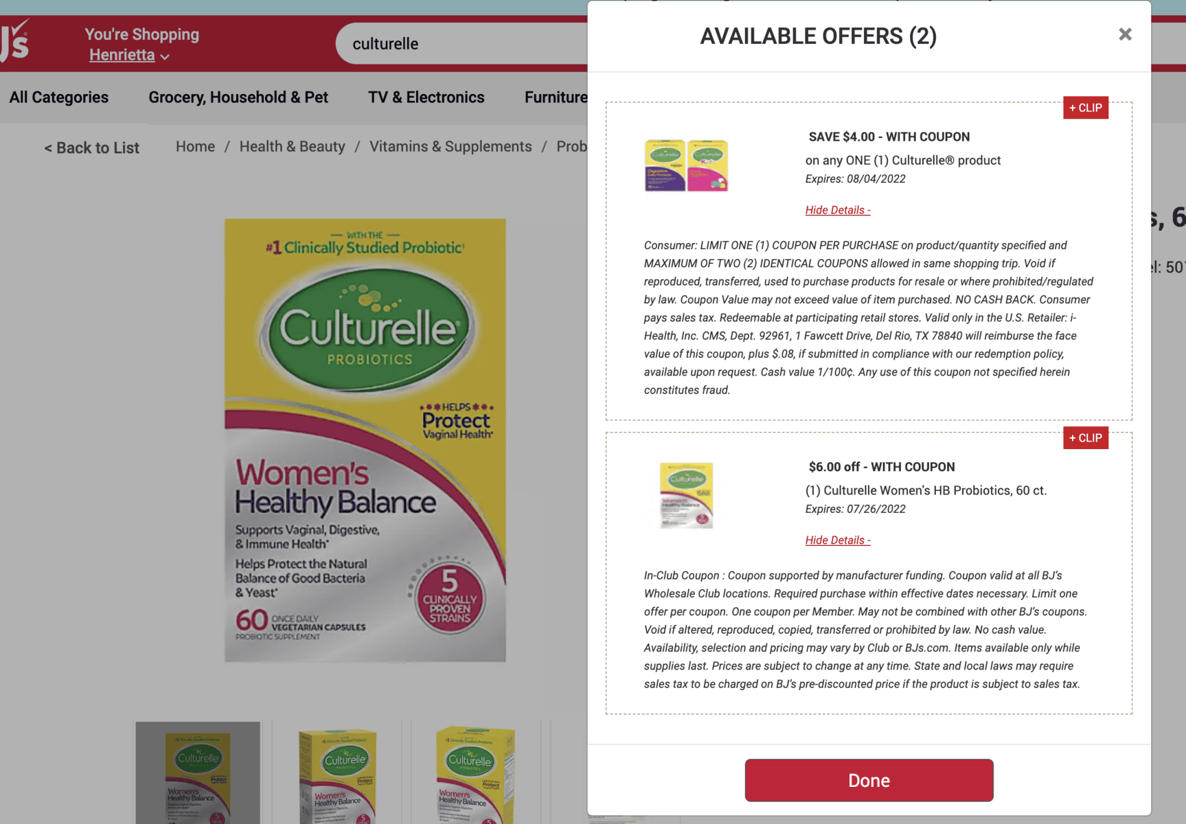 culturelle womens at bjs