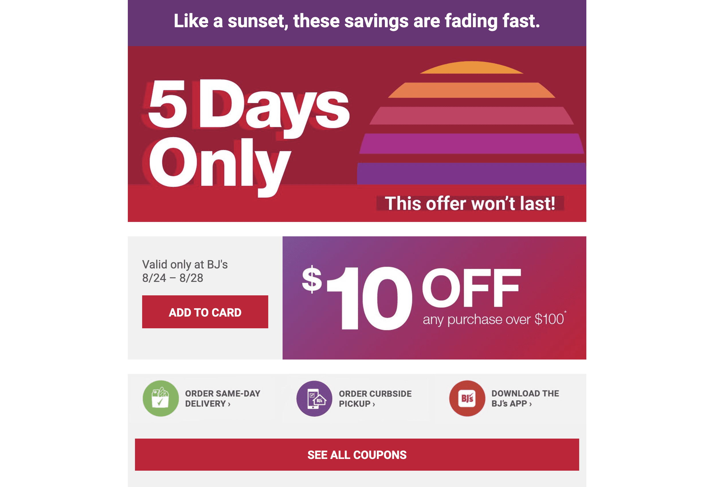 BJ's exclusive for you coupon august