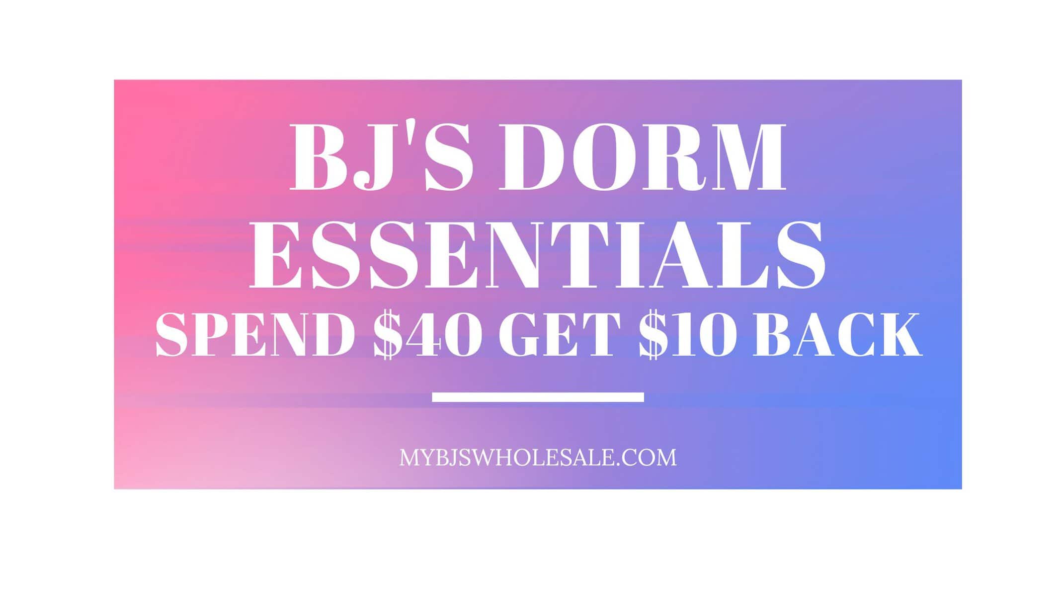 bjs dorm essentials promo