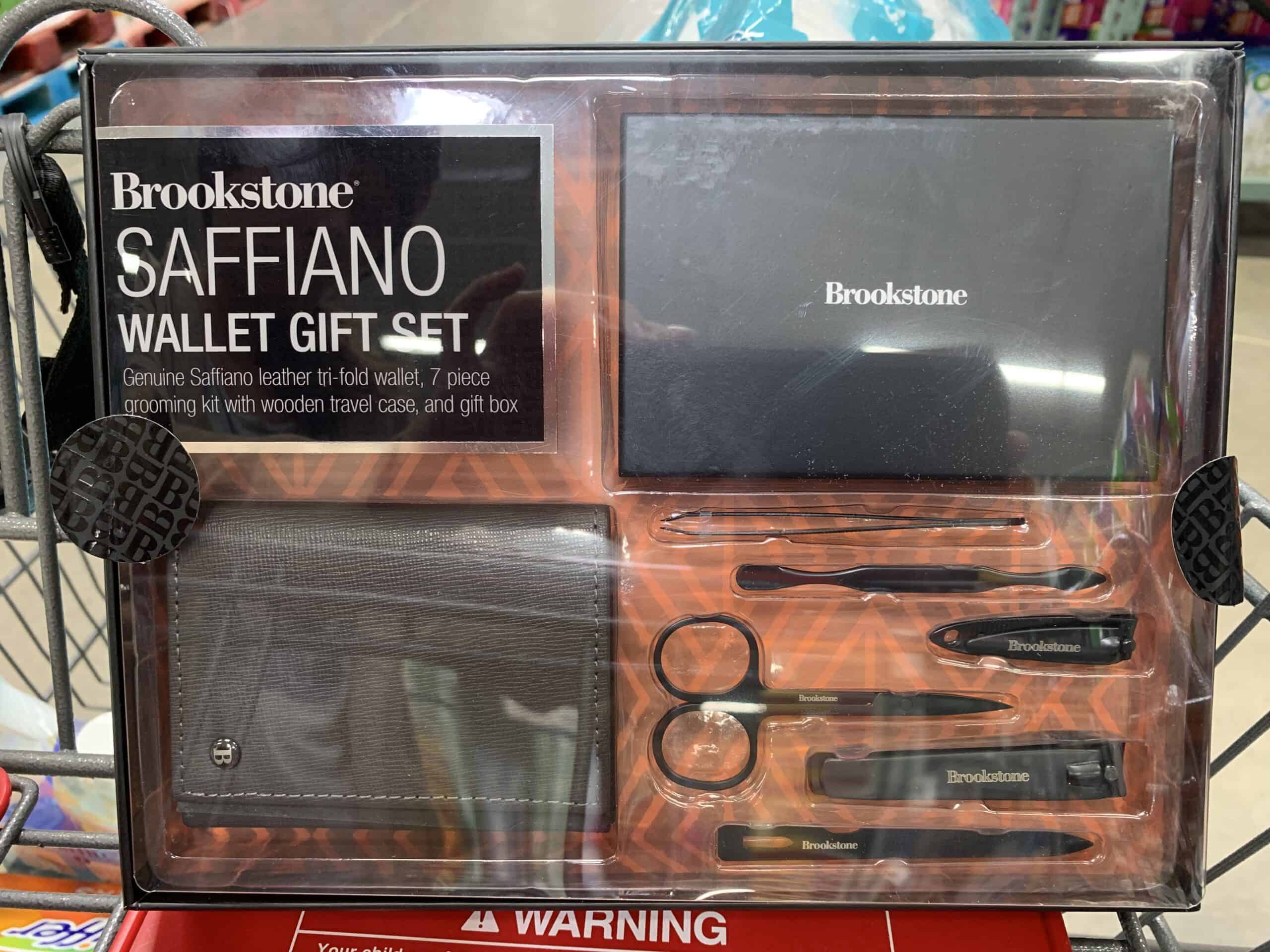 brookstone mens wallet gift set and grooming items