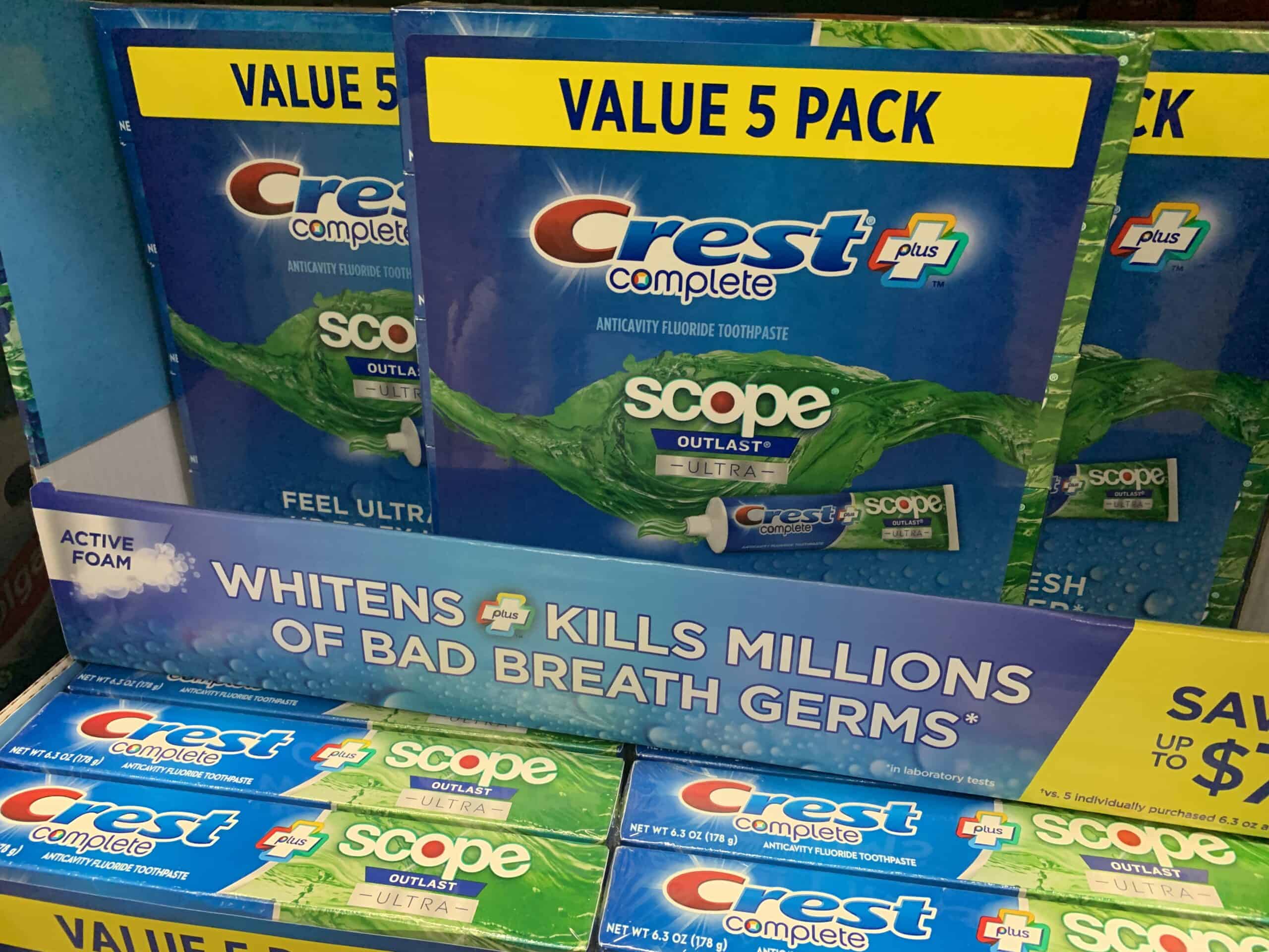 crest toothpaste with scop at BJs