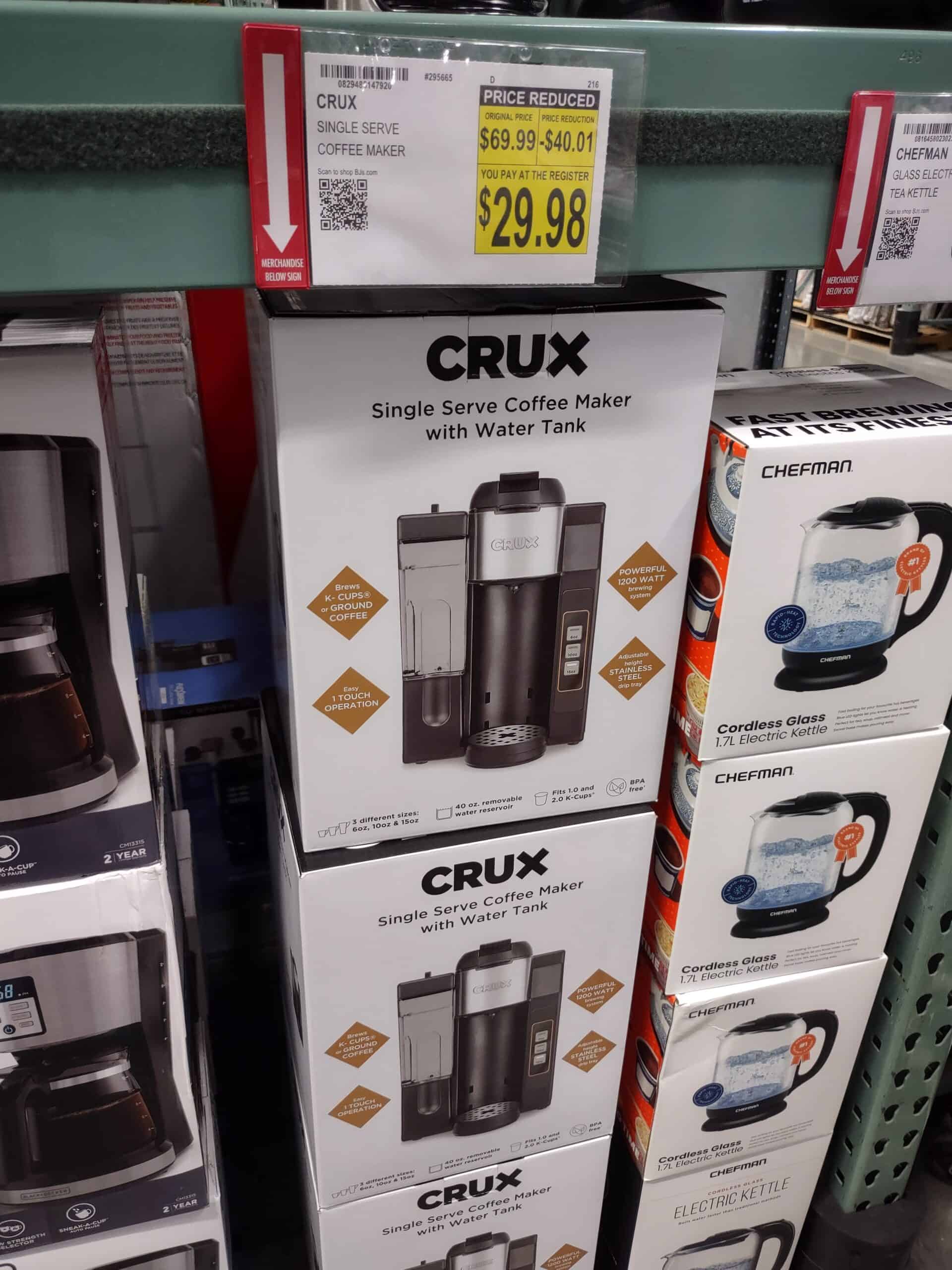 crux single serve coffee maker