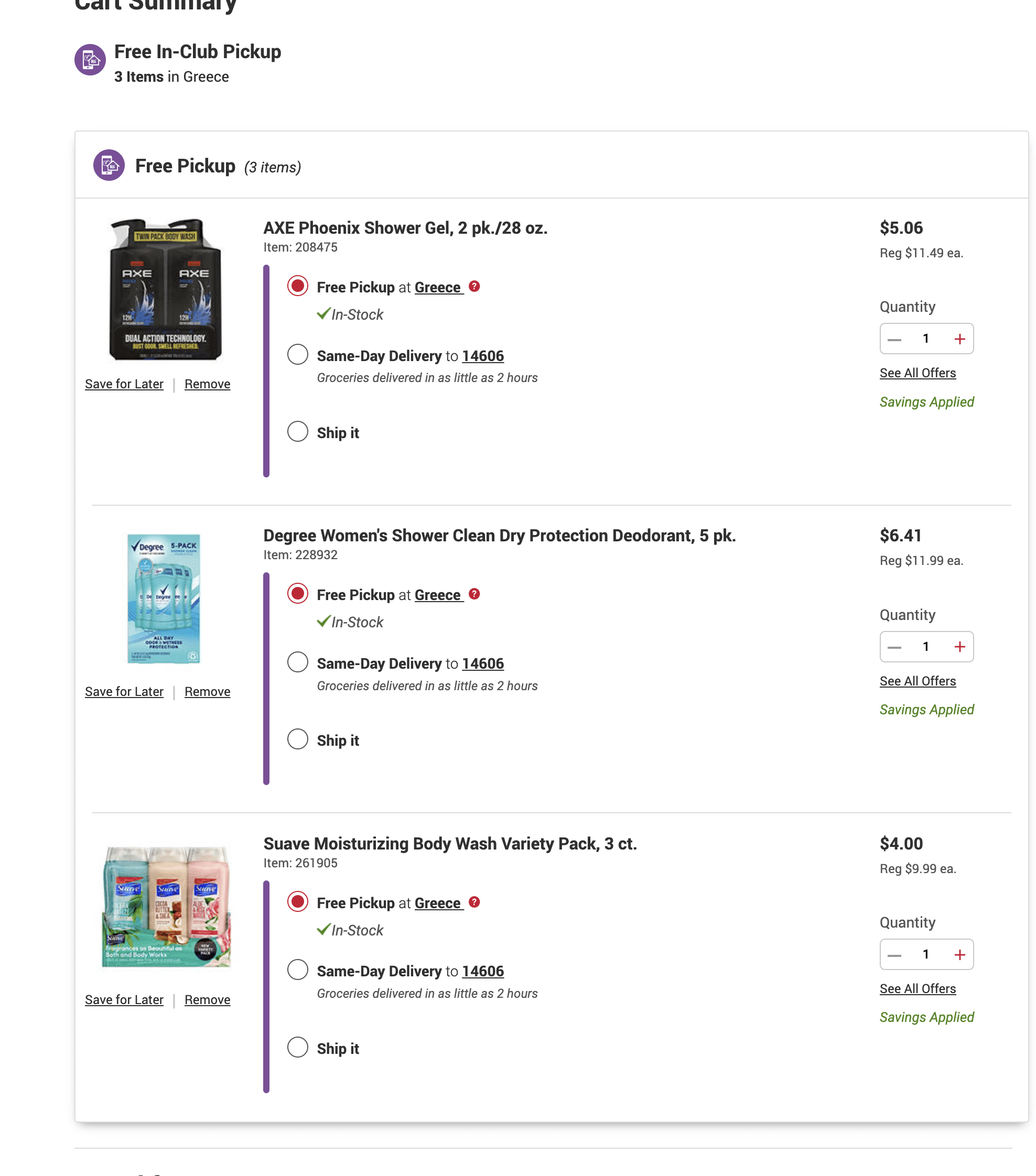 BJs coupon deals for axe, degree and suave