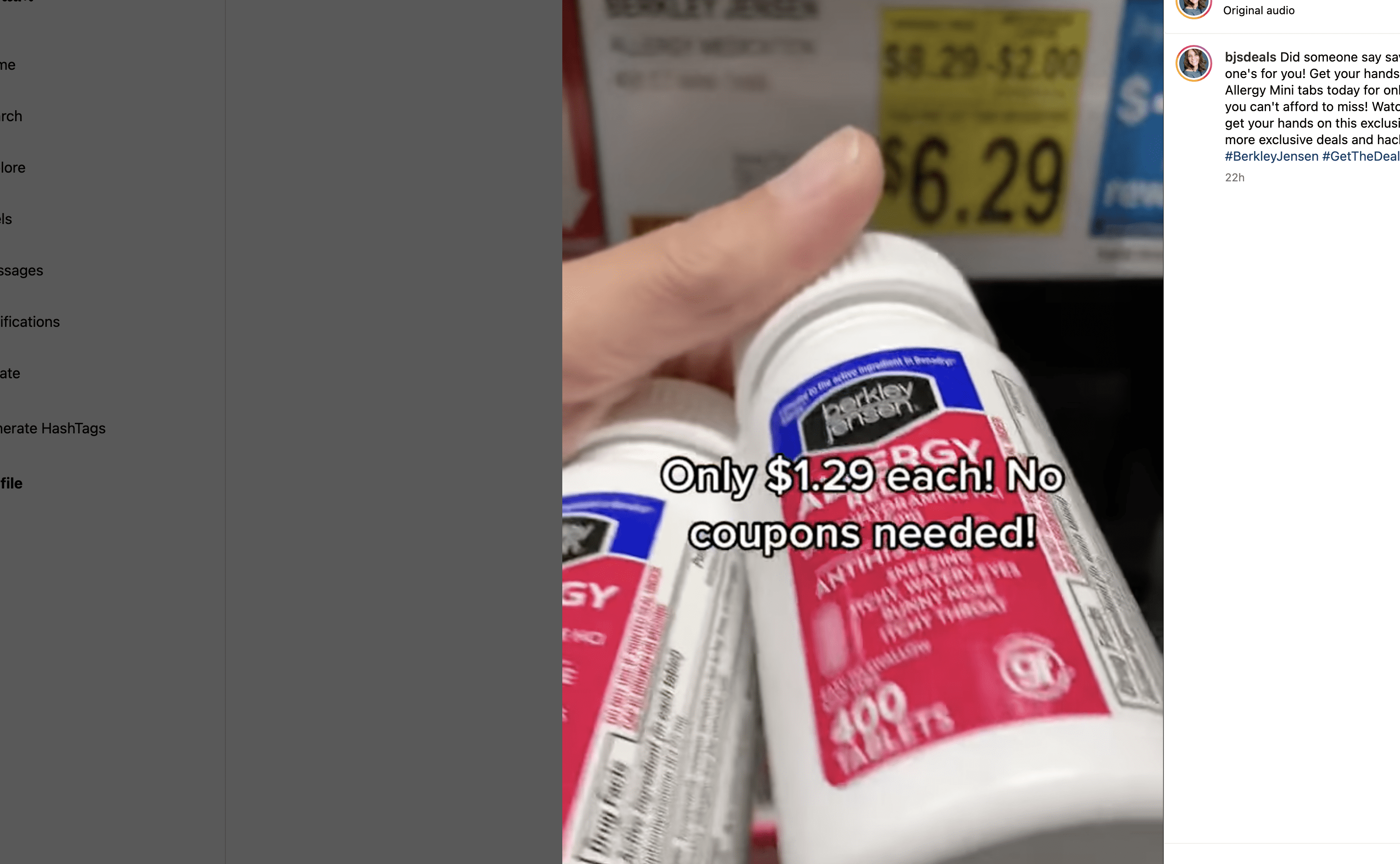 berkley jensen allergy tabs at BJs wholesale club