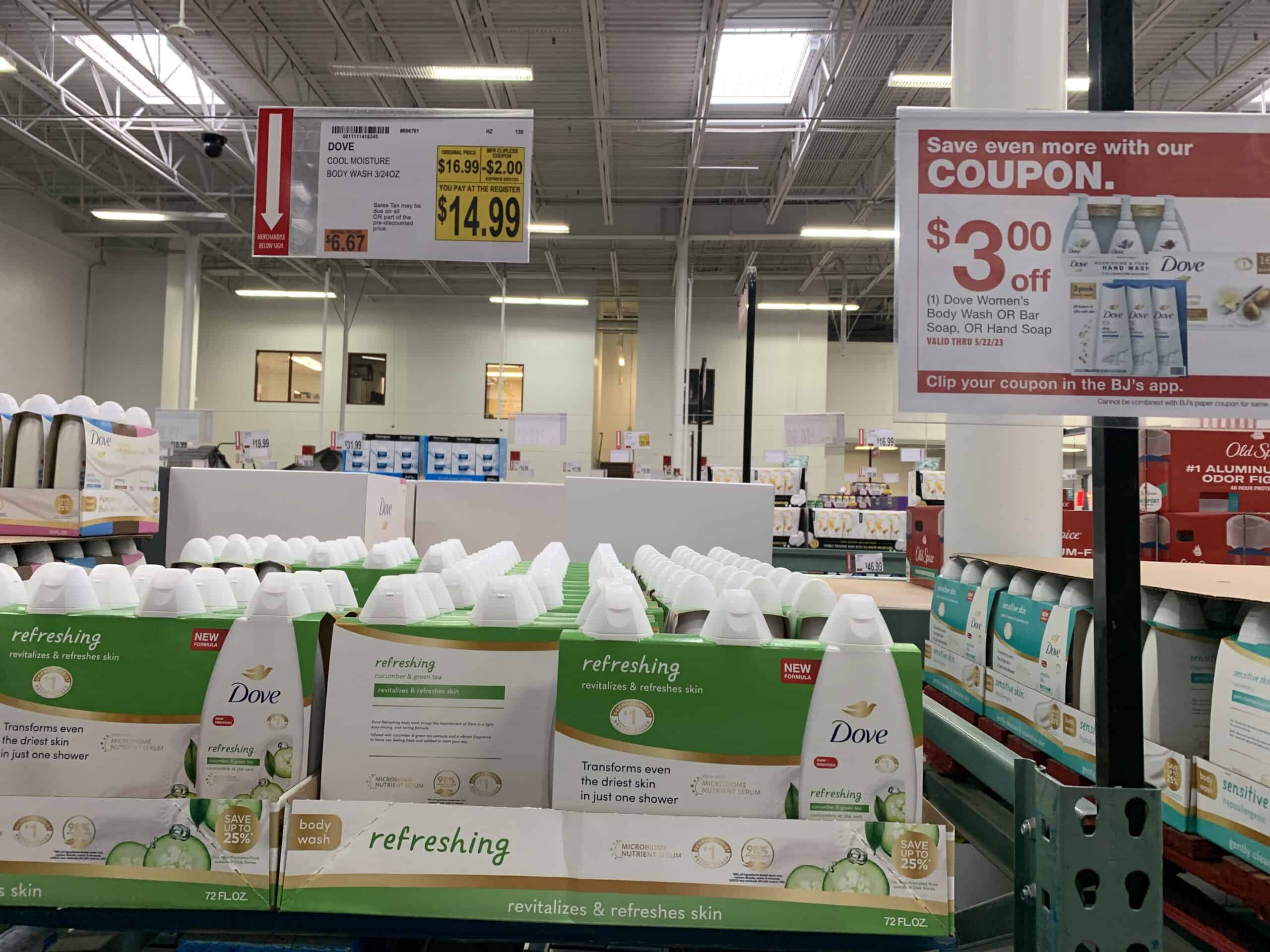 dove body wash deal at BJs wholesale club