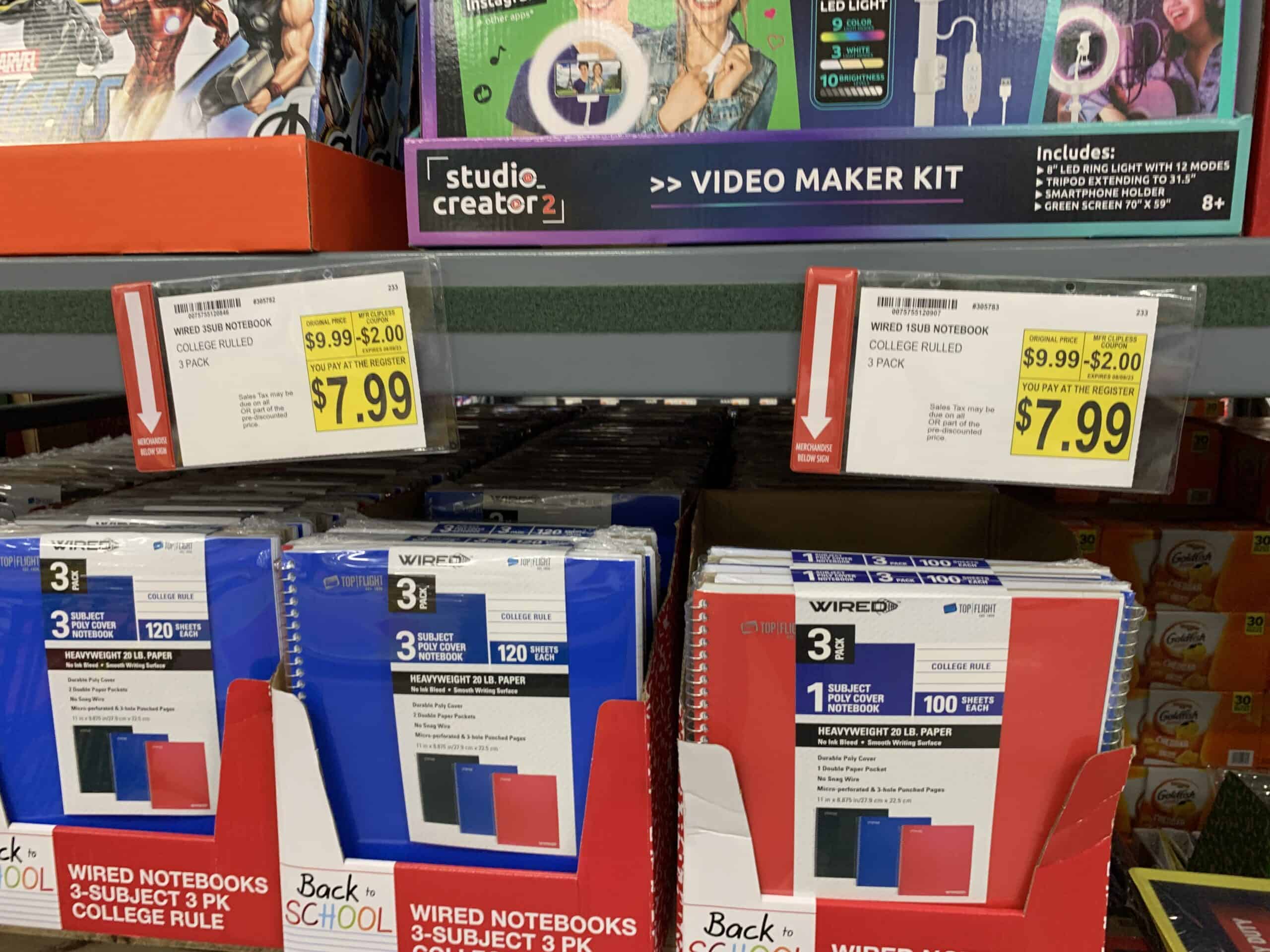notebooks on sale at BJs