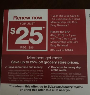 The Secret to Renew Your BJs Membership for $25 | MyBJsWholesale
