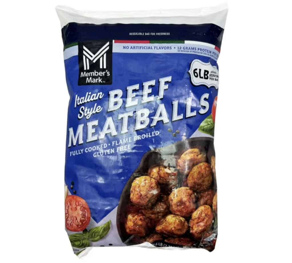 6lb bag of Italian style beef meatballs for easy dinner prep.