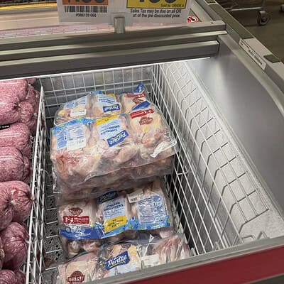Fresh chicken drums on sale at BJ's Wholesale for $6.63 per pound.